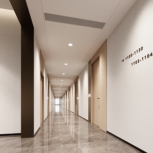 Modern Aisle Office Corridor 3d model