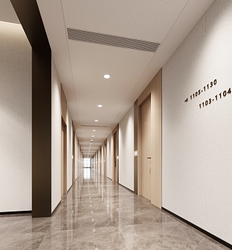 Modern Aisle Office Corridor 3d model