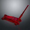 Red Hydraulic Car Jack Equipment With Wheels And Handle For Repair