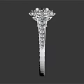 Elegant Sparkling Diamond Ring With Platinum Setting And Intricate Carved Design