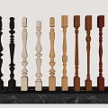 Various Design Railing Balusters with Wooden and Painted Finishes in Different Colors