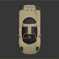 Cream High Performance Sports Car With Sleek Design Rear Spoiler And Alloy Wheels