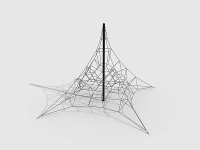 Star Shaped Geometric Wireframe Structure With Central Black Pole And Lines 3d model Star Shaped Geometric Wireframe Structure With Central Black Pole And Lines 3d model