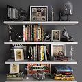 Vintage Cinema Themed Decorative Ornament Set with Books Frames Trophies Film Reels for Shelf