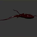 Crimson 3D Rendered Beetle With Long Antennae And Large Mandibles On Dark Background
