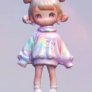 Handmade Cute Girl Rainbow Girl Doll Blind Box Girl Cartoon Characters Anime Characters 3d model