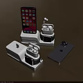 Smart Devices Charging Setup with Smartphones Wireless Earbuds Smartwatch and Docks 3d model