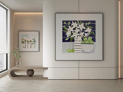 Modern plant painting decorative painting 3d model