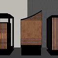 Modern Outdoor Lamps With Vertical Wooden Slats And Warm Illumination For Garden Use