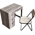 Wooden Desk With Drawers And Matching Chair For Home Office Setup