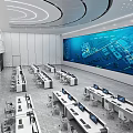 Modern Control Center Control Center Dispatching Center Command Center Data Center Monitoring Center Intelligence Center 3d model