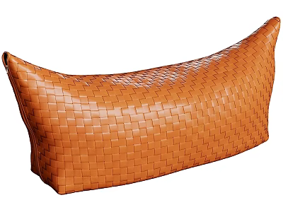 Orange Woven Leather Sofa Bench With Modern Design For Living Room Decor 3d model