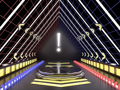 Modern Exhibition Hall Neon Light Booth 3d model