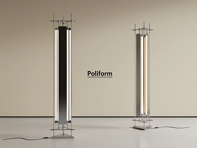 Poliform Modern Floor Lamp With Tall Cylindrical Metal Frame And LED Light 3d model