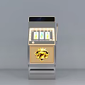 Classic Slot Machine With 777 Symbol Display Screen And Illuminated Front Panel