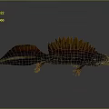 Game And Movie Reptilian Character Featuring Black Spotted Body Orange Spiked Back And Limbs