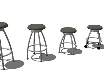 Modern Bar Stool Simple Chair Combination Water Tower Hourglass Crutch 3d model