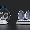 VR Immersive Amusement Rides With Circular Frame Screen And Egg Shaped Seats 3d model
