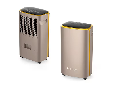 Modern OCUR Dehumidifiers With Black Top Golden Beige And Yellow Trim Design 3d model