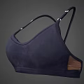 Dark Sports Bra With Mesh Texture And Adjustable Straps Design 3d model