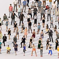 Large Group of People Forming Heart Shape on Plain White Background