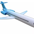 Modern Blue And White Airplane Design With Wings Engines And Tail Structure