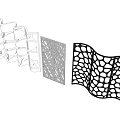 Modern Decorative Room Dividers With Various Perforated Geometric And Abstract Patterns 3d model
