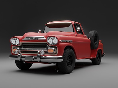 Chevrolet 1959 Apache Pickup Retro Jeep 3d model