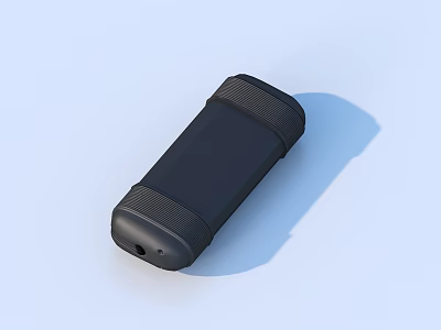 Black Portable Household Device With Smooth Surface And Textured Ends For Daily Use 3d model