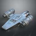 Futuristic Silver Spaceship 3D Rendering With Large Engines And Angular Design