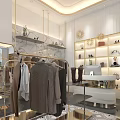 Modern Luxury Clothing Store Interior Design With Elegant Apparel Display And Comfortable Lounge Space
