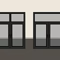 Casement Windows With Black Frames And Transparent Glass Modern Design 3d model