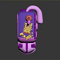 Cartoon Pink And Purple Cat Shaped Popcorn Truck With Popcorn Buckets And Drink Cups
