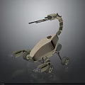 Mechanical Biological Inspired Character With Scorpion Tail Weapon And Wheeled Arms