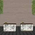 Hotel lobby reception desk front desk water bar 3d model