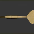 Golden Dart with Metallic Finish and Shiny Surface on Dark Background Reflection