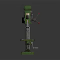 Green Metal Workbench With Drill Press And Stable Surface Design