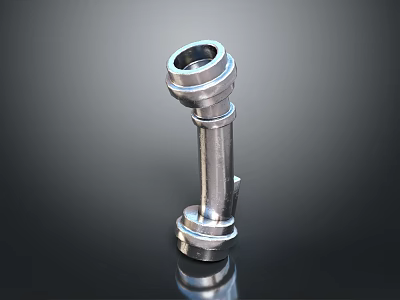 Industrial Equipment Durable Metal Mechanical Fitting With Cylindrical Structure And Shiny End Interfaces 3d model