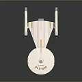 Starship Model With Disc Shaped Hull White Engines Red Thrusters And NCC 1701