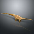 Lifelike Brown Textured Long Neck Dinosaur Model On Gray Gradient Background