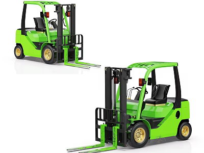 Green Forklifts Essential Industrial Equipment For Heavy Duty Material Handling 3d model