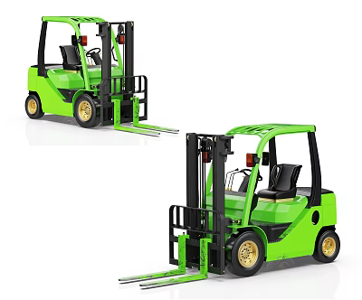 Green Forklifts Essential Industrial Equipment For Heavy Duty Material Handling 3d model Green Forklifts Essential Industrial Equipment For Heavy Duty Material Handling 3d model