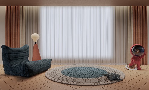 Children's curtains 3d model