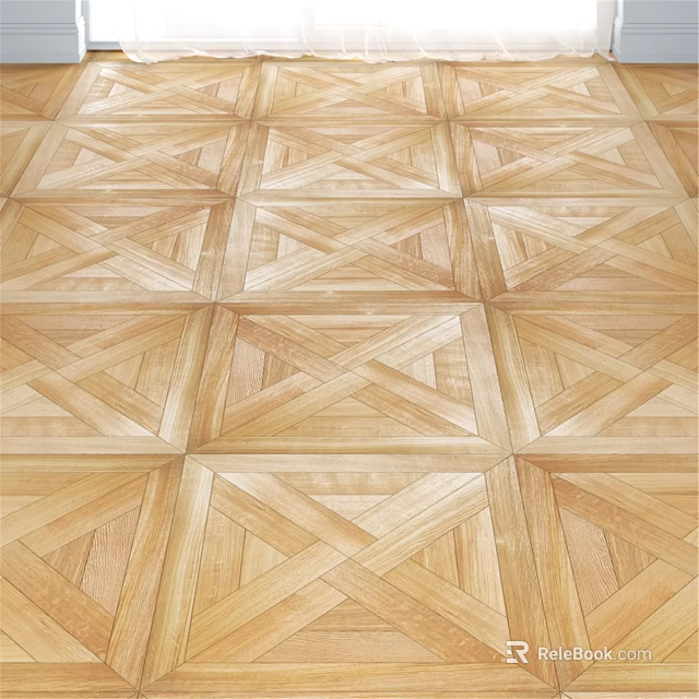 Wooden Floor Components Featuring Geometric Parquet Pattern And Interlocking Wood Pieces 3d model 