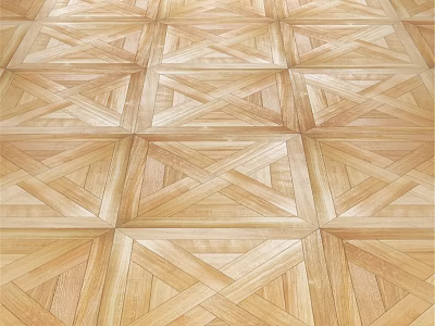 Wooden Floor Components Featuring Geometric Parquet Pattern And Interlocking Wood Pieces 3d model