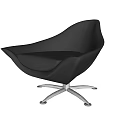 Modern Black Accent Chair With Sleek Design And Silver Metal Base