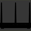 High Performance Wireless Router With Three Antennas Black Textured Design For Home Network Connectivity