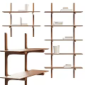 Modern Wooden Multi Tiered Shelving Units With Open Design For Books Storage