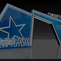 Blue Conference Archway with Star Element for Challenge IDIV Technology Revolution and New Future