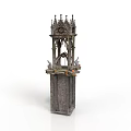 Ornate Gothic Stone Fountain With Spires Intricate Carvings And Decorative Statues